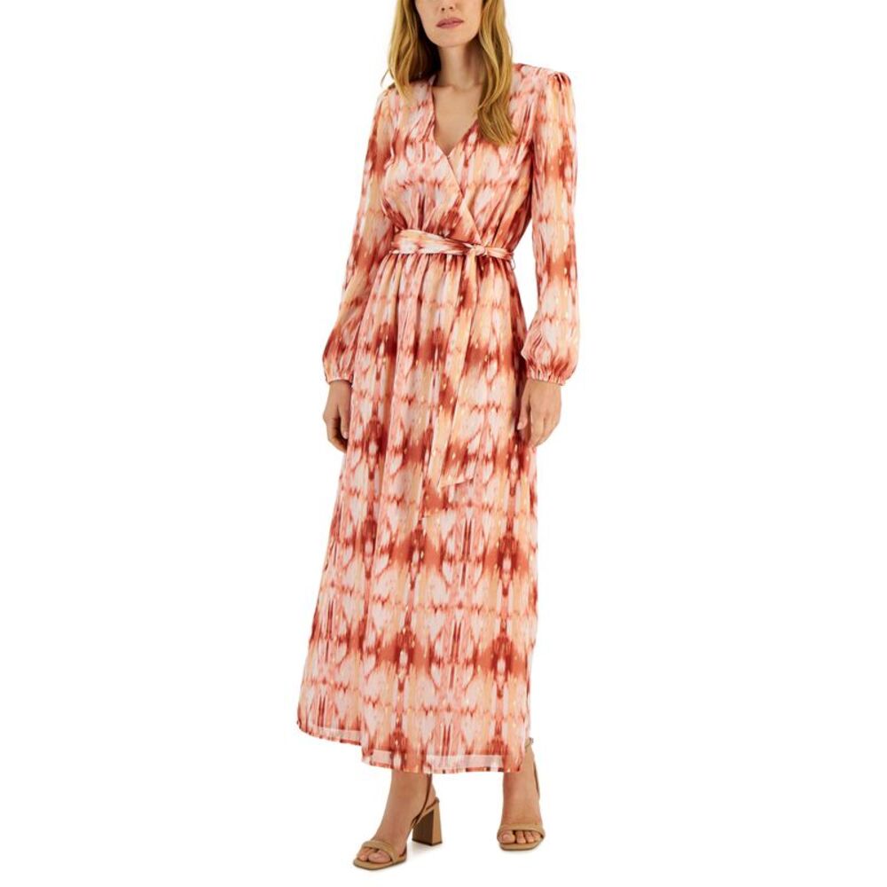 INC International Concepts Womens Printed Surplice Midi Dress